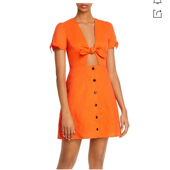 Lost And Wander Dresses & Skirts - Orange Short Sleeve Button-Down Dress